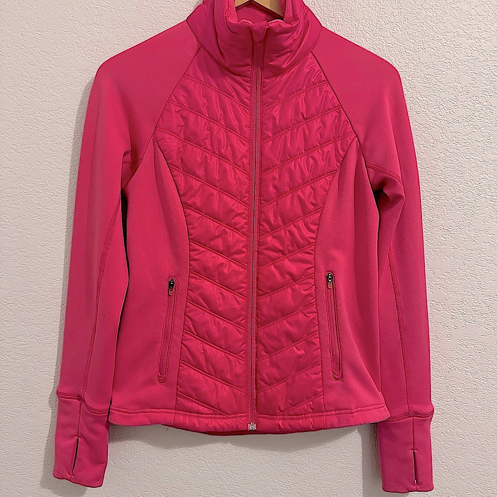Zella Pink Light Athletic Insulated Zip Up Jacket. Size Women’s Small.